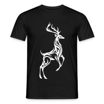 Silhouette de cerf sauvage - T-shirt homme - noir - Devant - AI Model Male 178 light (178cm)
