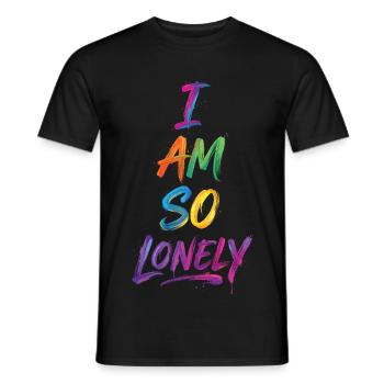 I Am So Lonely Say Colorful Text Painting Print - Men's T-Shirt - black - Front - AI Model Male 178 light (178cm)