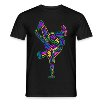Breakdancer Breakdancer Breakdance Boys Colorés Breakdance - T-shirt homme - noir - Devant - AI Model Male 178 light (178cm)