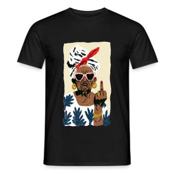Style Grand-mère Espiègle - T-shirt homme - noir - Devant - AI Model Male 178 light (178cm)