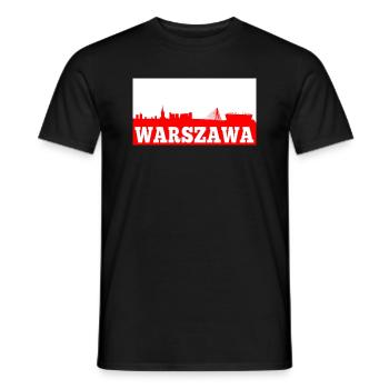 Warsaw, Poland / Warszawa, Polska - Men's T-Shirt - black - Front - AI Model Male 178 light (178cm)