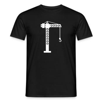 Crane construction site - Men's T-Shirt - black - Front - AI Model Male 178 light (178cm)