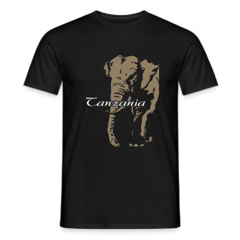 Tanzania - Elephant - Tansania - Elefant - Männer T-Shirt - Schwarz - Vorne - AI Model Male 178 light (178cm)