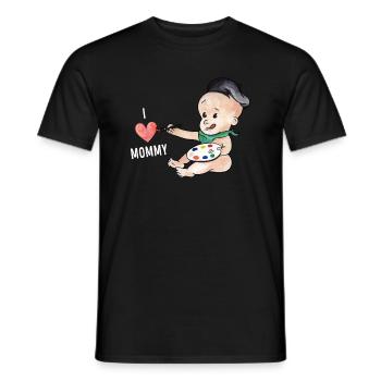J'aime ma maman peintre bébé - T-shirt homme - noir - Devant - AI Model Male 178 light (178cm)
