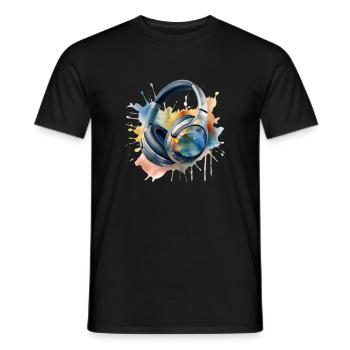 Casque moderne - T-shirt homme - noir - Devant - AI Model Male 178 light (178cm)