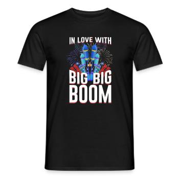 Big Big Boom Feux d’artifice Réveillon du Nouvel An Fête du Nouvel An - T-shirt homme - noir - Devant - AI Model Male 178 light (178cm)