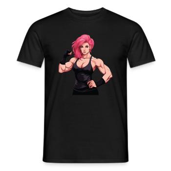 Woman Fitness Muscles Gym Girl - Men's T-Shirt - black - Front - AI Model Male 178 light (178cm)