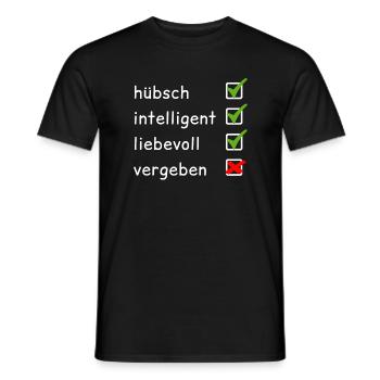 Single saying flirting funny Clever clever - Men's T-Shirt - black - Front - AI Model Male 178 light (178cm)