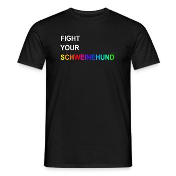 fight your Schweinehund - bunt - Männer T-Shirt - Schwarz - Vorne - AI Model Male 178 light (178cm)