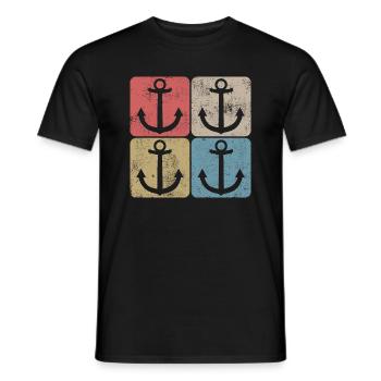 Gift Idea Sea Captain Nautical Anchor Vintage - Men's T-Shirt - black - Front - AI Model Male 178 light (178cm)