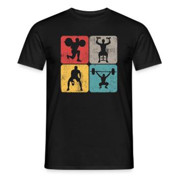 Squat Barbell Dumbbell Fitness Training Gym - Men's T-Shirt - black - Front - AI Model Male 178 light (178cm)