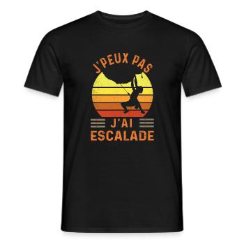 j'peux pas j'ai escalade - T-shirt homme - noir - Devant - AI Model Male 178 light (178cm)