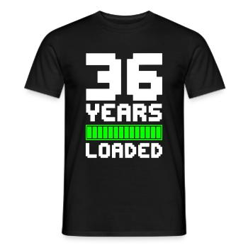 36 Years Loaded 36th Birthday - Men's T-Shirt - black - Front - AI Model Male 178 light (178cm)