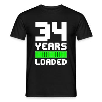 34 Years Loaded 34th Birthday - Men's T-Shirt - black - Front - AI Model Male 178 light (178cm)