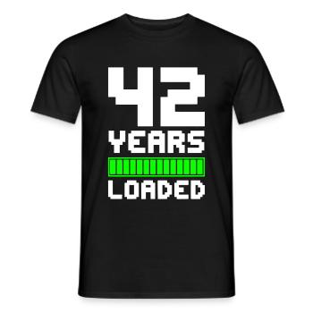42 Years Loaded 42nd Birthday - Men's T-Shirt - black - Front - AI Model Male 178 light (178cm)