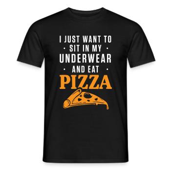 Installez-vous dans mes sous-vêtements et manger de la pizza - T-shirt homme - noir - Devant - AI Model Male 178 light (178cm)