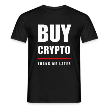 Buy crypto - Men's T-Shirt - black - Front - AI Model Male 178 light (178cm)