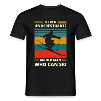ne sous-estimez jamais un vieil homme qui peut skier - T-shirt homme - noir - Devant - AI Model Male 178 light (178cm)