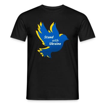 Ukraine Frieden Taube - Männer T-Shirt - Schwarz - Vorne - AI Model Male 178 light (178cm)