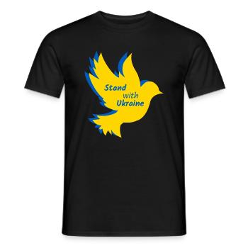 Ukraine Dove Peace Flag - Men's T-Shirt - black - Front - AI Model Male 178 light (178cm)