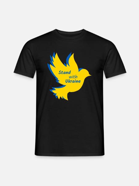 Ukraine Dove Peace Flag - Men's T-Shirt - black