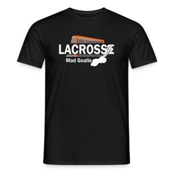 Lacrosse Mad Goalie - Männer T-Shirt - Schwarz - Vorne - AI Model Male 178 light (178cm)