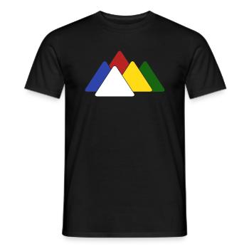 Randonnée en montagne, drapeau de prière du Népal, alpiniste de l'Himalaya - T-shirt homme - noir - Devant - AI Model Male 178 light (178cm)