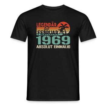 Birthday Gift - Vintage February 1969 - Men's T-Shirt - black - Front - AI Model Male 178 light (178cm)
