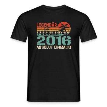 Birthday Gift - Vintage February 2016 - Men's T-Shirt - black - Front - AI Model Male 178 light (178cm)