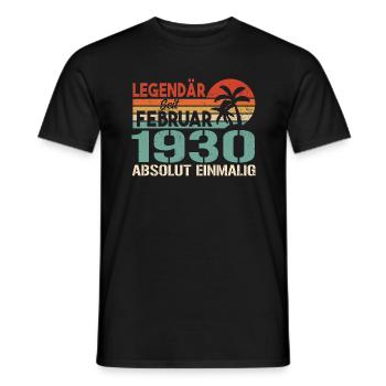 Birthday Gift - Vintage February 1930's - Men's T-Shirt - black - Front - AI Model Male 178 light (178cm)