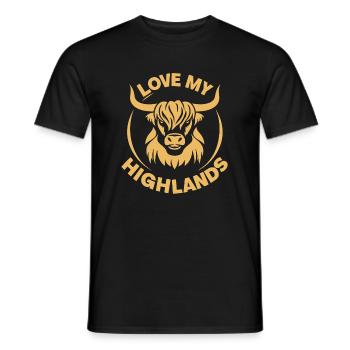 Mon bétail des Highlands J’aime Highland - T-shirt homme - noir - Devant - AI Model Male 178 light (178cm)
