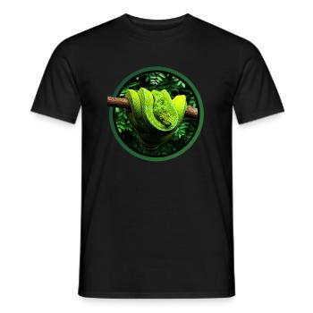Green Tree Python Reptile Keeper Chondro Fan - Men's T-Shirt - black - Front - AI Model Male 178 light (178cm)