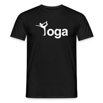 Yoga Pose Yogi - Men's T-Shirt - black - Front - AI Model Male 178 light (178cm)