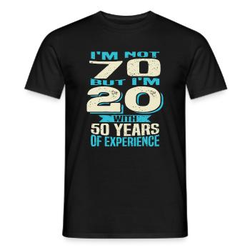 Anniversaire 70 ans - T-shirt homme - noir - Devant - AI Model Male 178 light (178cm)