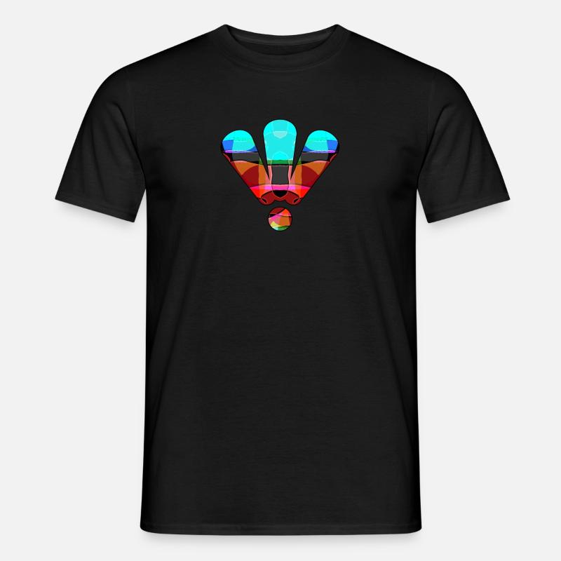 3 bunte Ausrufezeichen - Männer T-Shirt - Schwarz