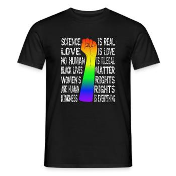 LA SCIENCE EST LA VRAIE BLACK LIVES MATTER LGBT PRIDE BLM - T-shirt homme - noir - Devant - AI Model Male 178 light (178cm)