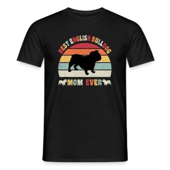 Meilleure maman bulldog anglais jamais amateurs de chiens vintage - T-shirt homme - noir - Devant - AI Model Male 178 light (178cm)
