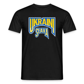 Ukraine Slava Ukraini Peace Greeting - Men's T-Shirt - black - Front - AI Model Male 178 light (178cm)