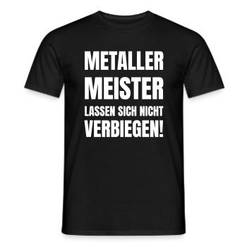 Metaller Meister lassen sich nicht verbiegen! - Männer T-Shirt - Schwarz - Vorne - AI Model Male 178 light (178cm)