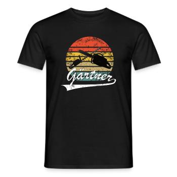 Retro Hobbygärtner Geschenk Vintage Garten Gärtner - Männer T-Shirt - Schwarz - Vorne - AI Model Male 178 light (178cm)