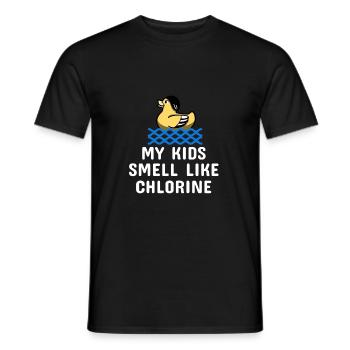 Swimming Saying Funny My Kids Smell Like - Men's T-Shirt - black - Front - AI Model Male 178 light (178cm)