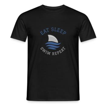 Schwimmen Spruch Lustig Eat Sleep Swim Repeat - Männer T-Shirt - Schwarz - Vorne - AI Model Male 178 light (178cm)