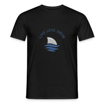 Schwimmen Spruch Lustig Live Love Swim - Männer T-Shirt - Schwarz - Vorne - AI Model Male 178 light (178cm)