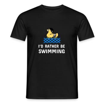 Schwimmen Spruch Lustig I'd Rather Be Swimming - Männer T-Shirt - Schwarz - Vorne - AI Model Male 178 light (178cm)