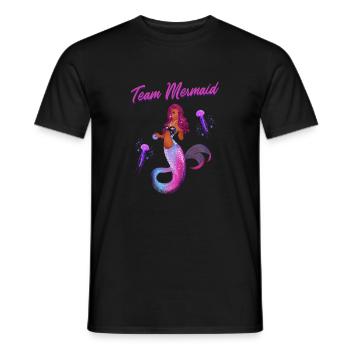 Meerjungfrauen Schwimmen Spruch Team Mermaid - Männer T-Shirt - Schwarz - Vorne - AI Model Male 178 light (178cm)