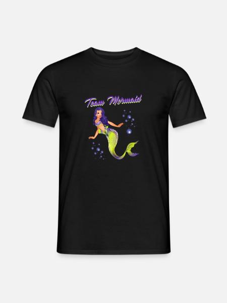 Sirènes Nageant En Disant Équipe Sirène - T-shirt homme - noir