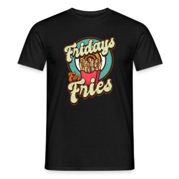 Pommes Sprüche Lustig Fridays For Fries - Männer T-Shirt - Schwarz - Vorne - AI Model Male 178 light (178cm)