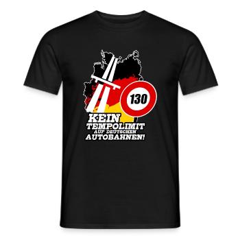 Autobahn Tempolimit Kein Tempolimit Auf Deutschen - Männer T-Shirt - Schwarz - Vorne - AI Model Male 178 light (178cm)