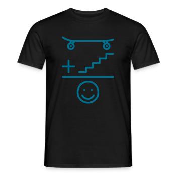 Skateboarder Skateboard And Stairs Smile - Men's T-Shirt - black - Front - AI Model Male 178 light (178cm)
