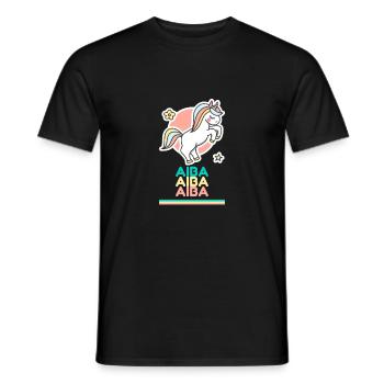 Aiba Vorname Namensgeschenk Süßes Einhorn - Männer T-Shirt - Schwarz - Vorne - AI Model Male 178 light (178cm)